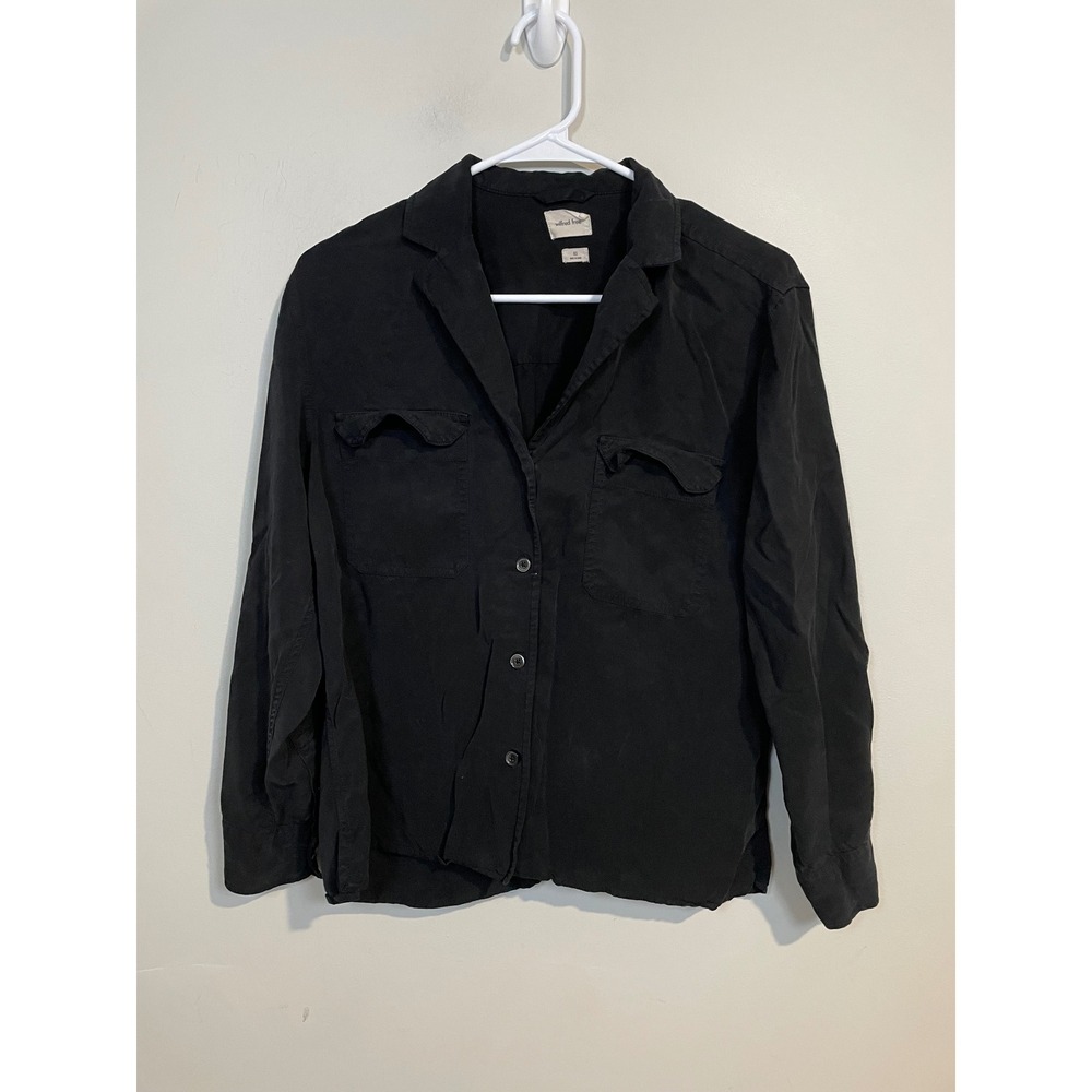 Aritzia Wilfred Free‎ Oversized Black Chambray Button Down Size XS Classic